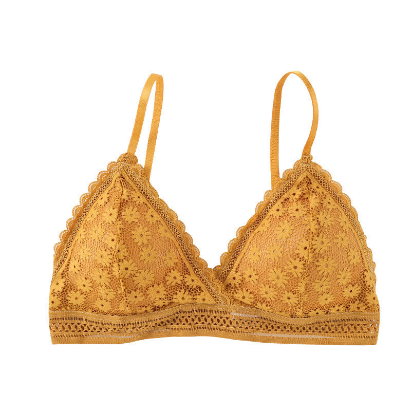 Women's French Lace Wireless Bra - Mubimart -  