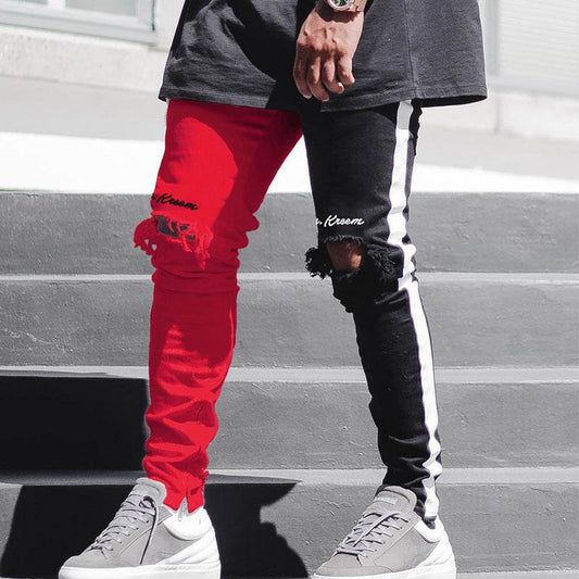 Ripped Jeans Men's Trendy Brand Slim Fit - Mubimart