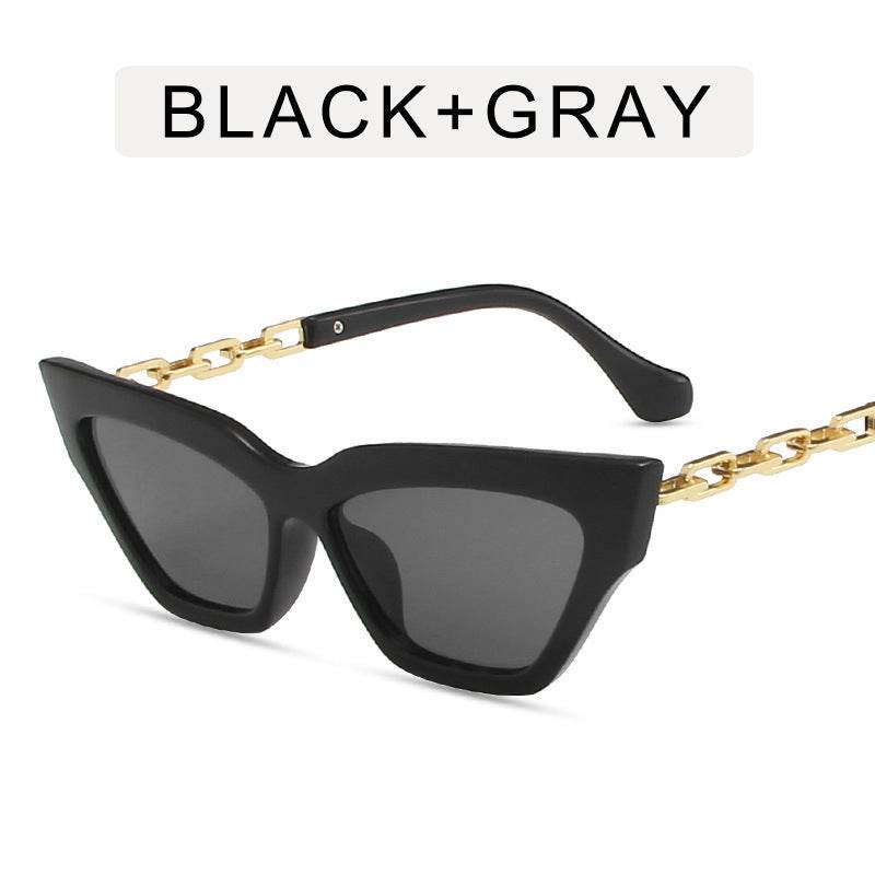 Chain Leg Cat Eye Sunglasses For Women - Mubimart