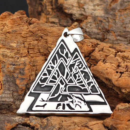 Mens Fashion Stainless Steel Geometric Type Pendant Necklace - Mubimart