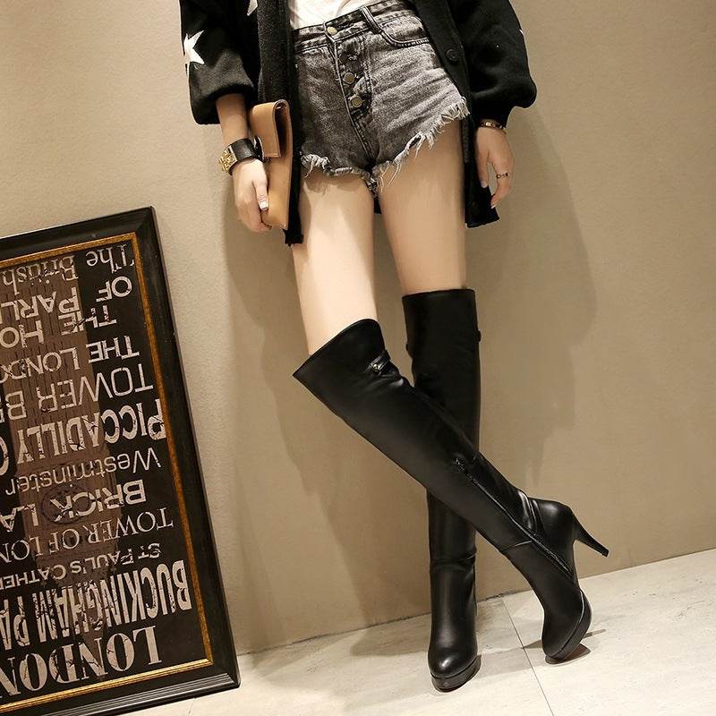 Over The Knee Boots Women's High Heel - Mubimart