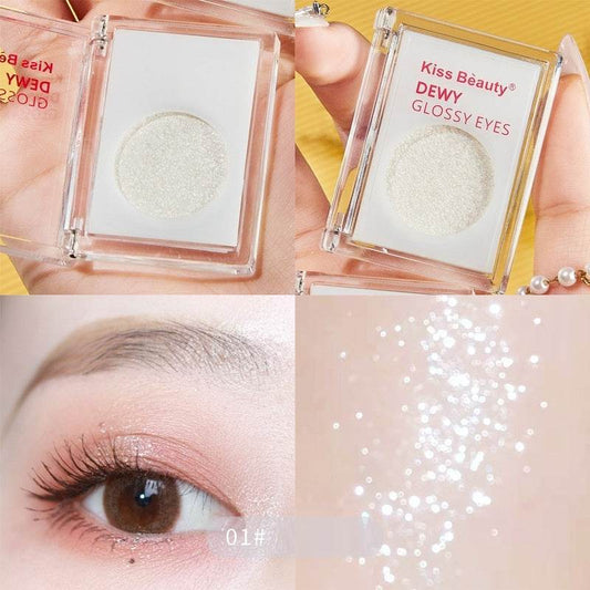 Pearlescent Solid Non Flying Powder Eye Shadow Cream - Mubimart