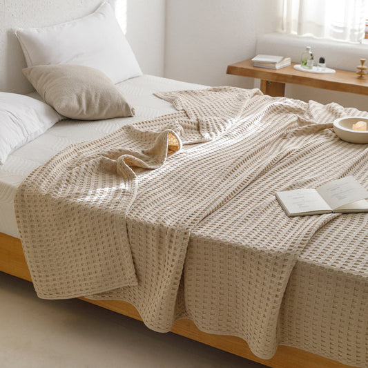 Waffle Cotton Yarn Air Conditioner Summer Cooling Duvet Solid Color Dormitory Comforter