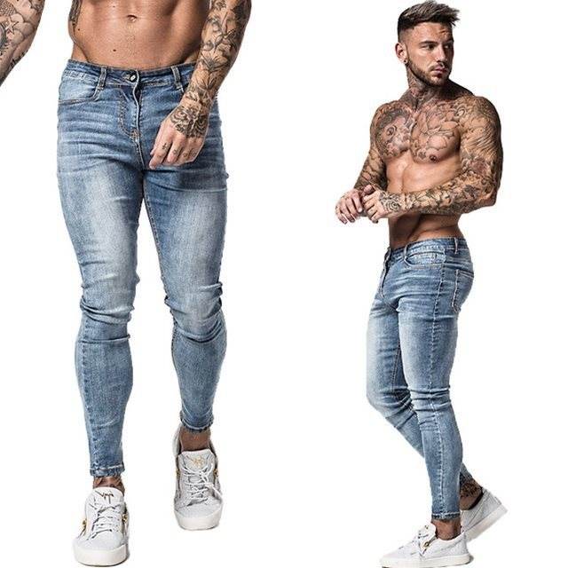 Patchwork Pants Jeans Men's Fit - Mubimart