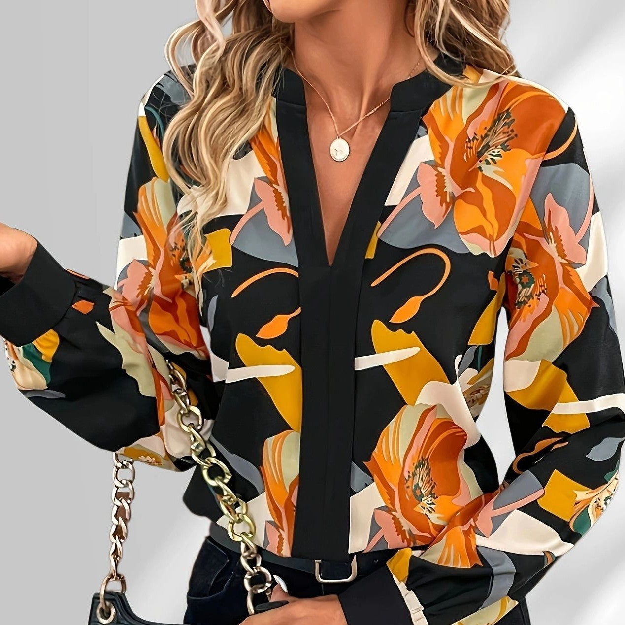 Printed Elegant All-match Plus Size Shirt For Women - Mubimart - Plus Size Tshirts 