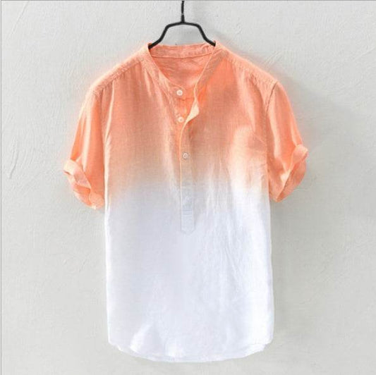 Gradient Cotton Linen Shirt - Mubimart