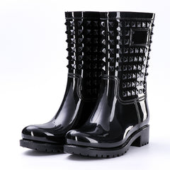 High Tube Rivet Rain Boots Adult Non-slip