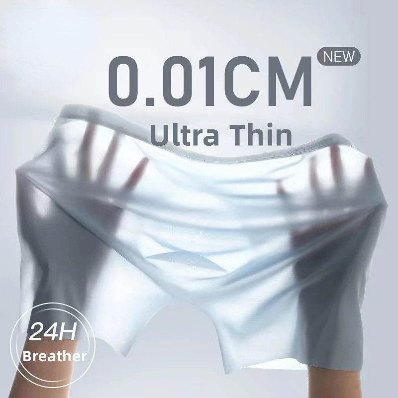 Mens Boxers Shorts Ice Silk Men Panties Seamless Sexy Underwear Man Underpants Pants Male Sexy Briefs Boxershorts Men - Mubimart