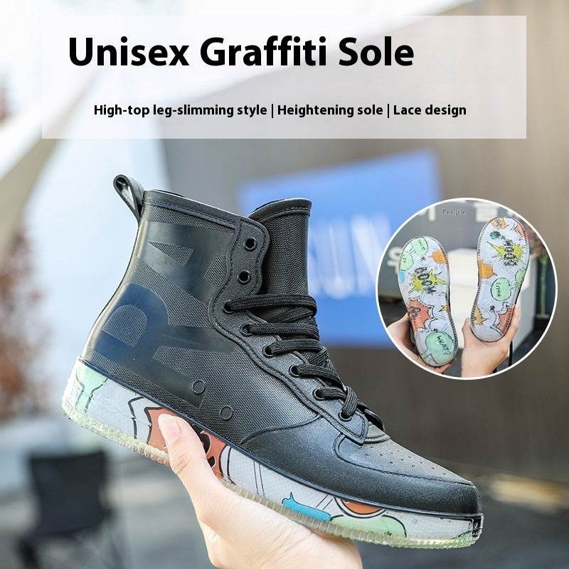 Low-top Couple Rain Boots Short Non-slip Men's And Women's Rain Boots - Mubimart