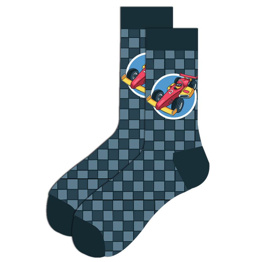 Men's Socks Santa Claus Moose Men's Mid-tube Socks Tide Cotton Socks - Mubimart