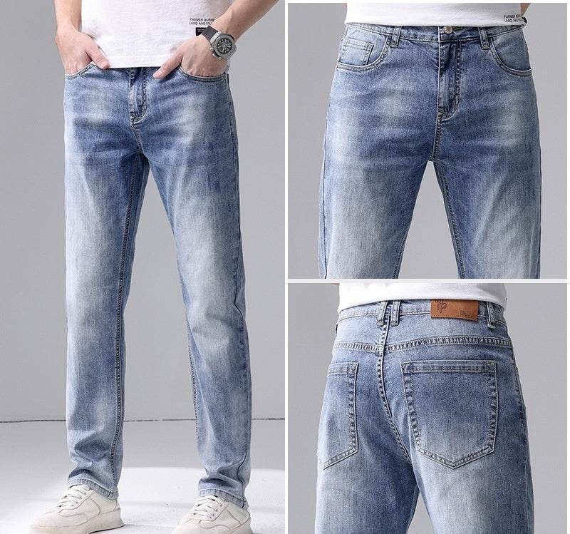 Men's Jeans Straight Fashion Slim Fit - Mubimart