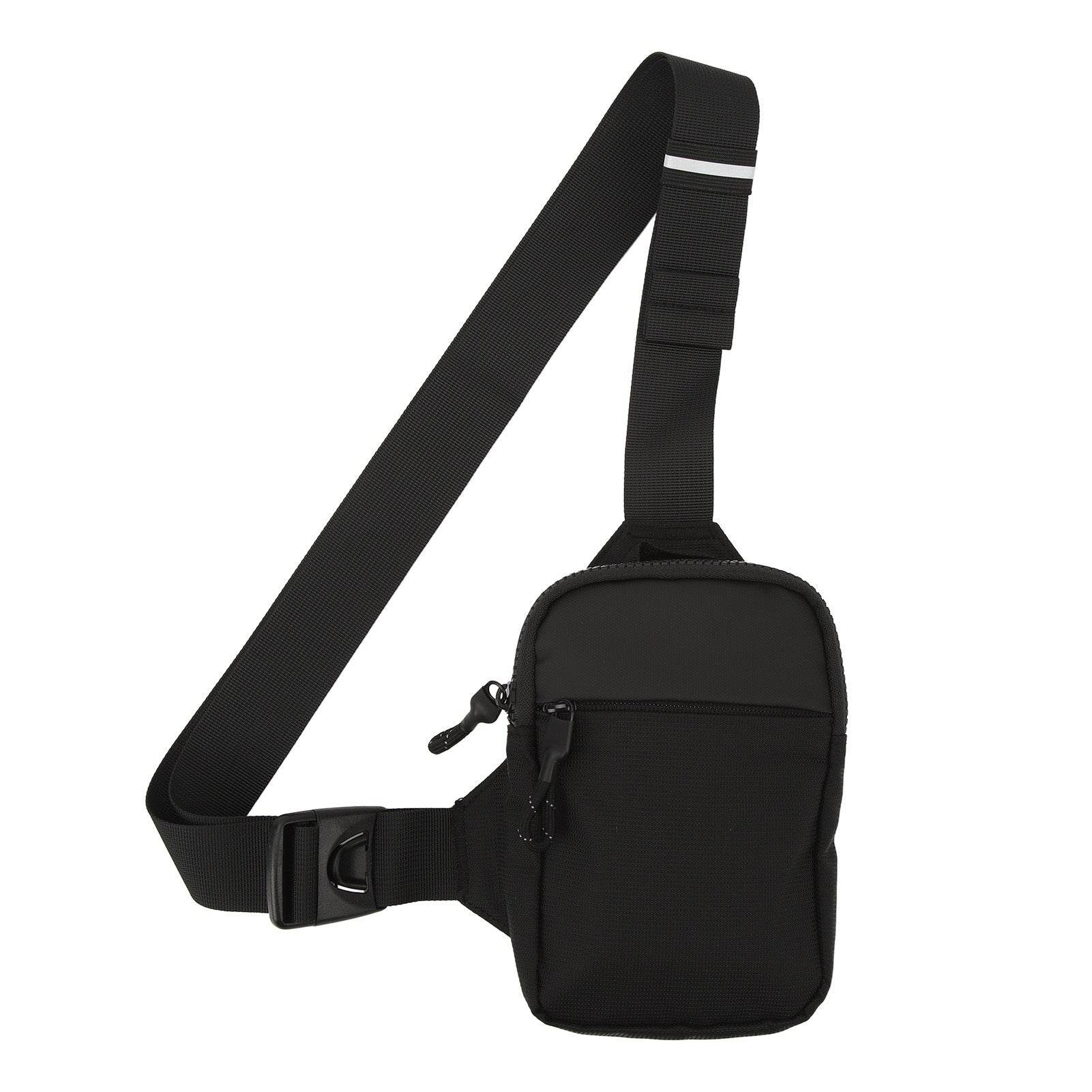 Side Shoulder Bag Small Waterproof Sling Bag for Men Women Running Cycling Traveling Shopping Black - Mubimart