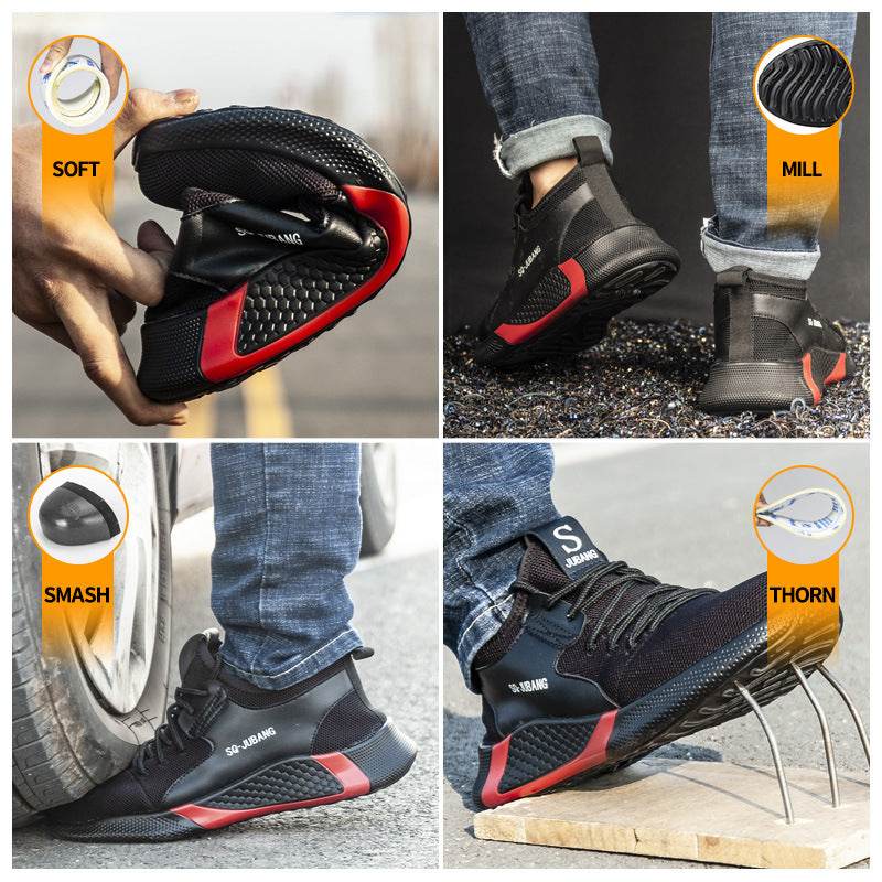Men's Steel Toe Anti-smash And Anti-puncture Safety Shoes - Mubimart