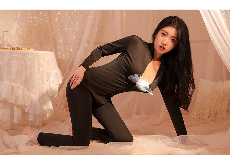 Leopard Bodysuit Long Sleeve Leopard Bodysuit - Mubimart