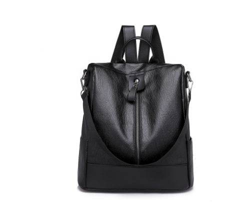 Anti-theft soft leather backpack women - Mubimart