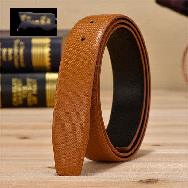 Headless Two-layer Leather Belt Body Caviar Leather - Mubimart