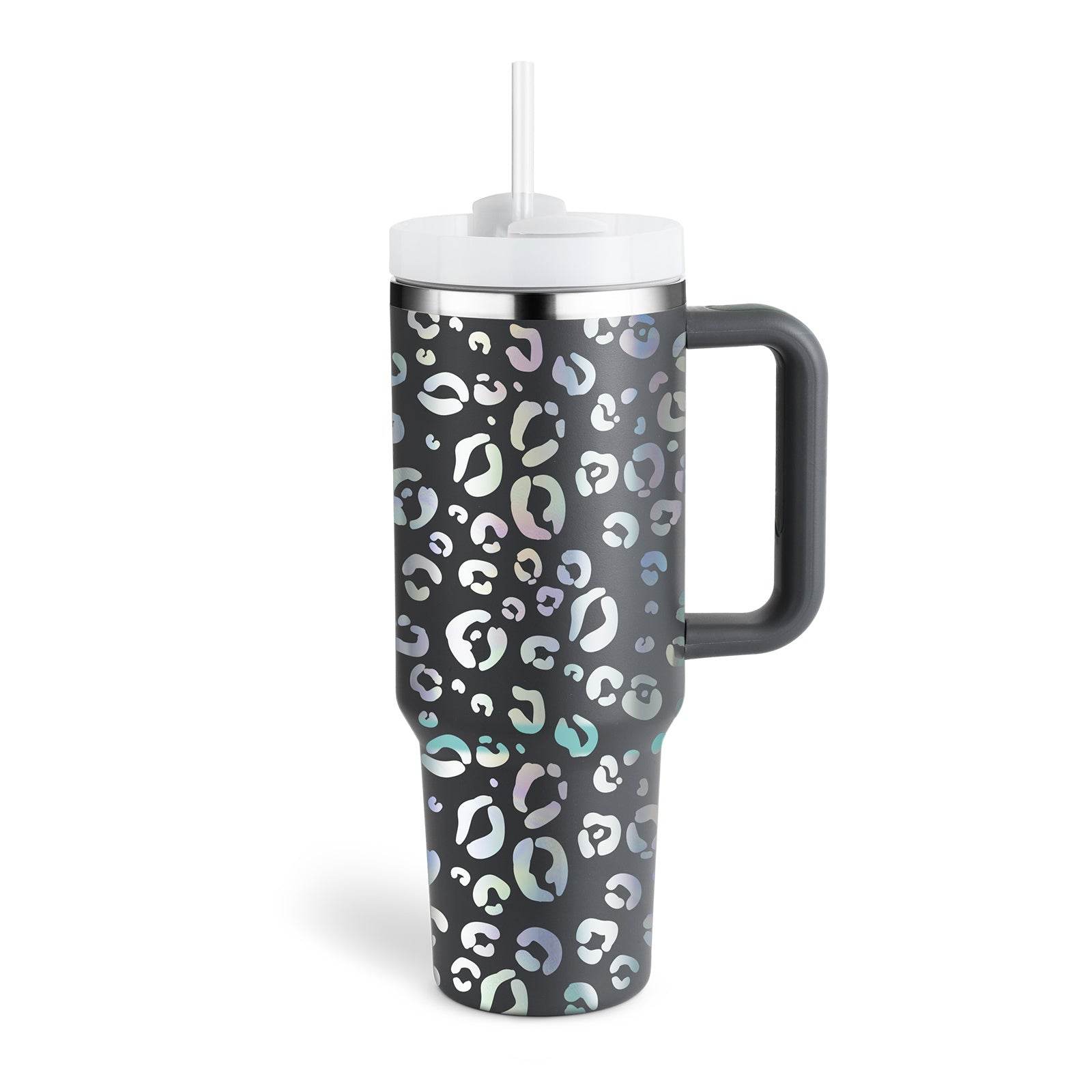 40oz Straw Coffee Mug With Handle Portable Car Stainless Steel Water Bottle Large Capacity Travel Bisphenol A Free Mug - Mubimart
