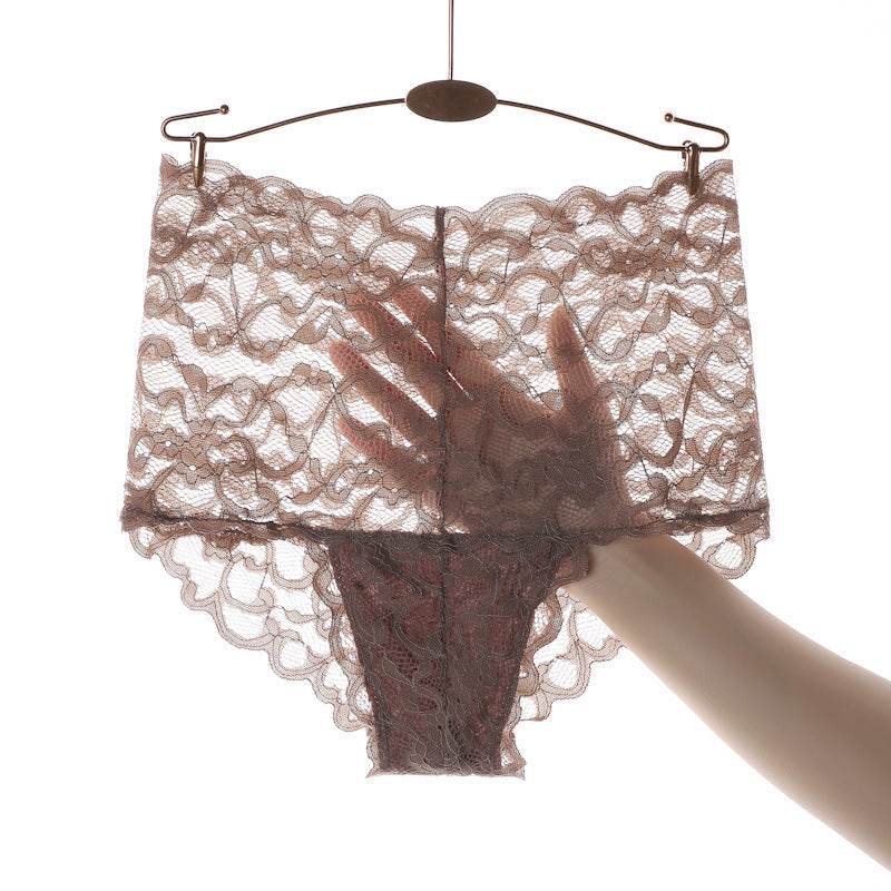 Women's Mesh Hollow High Waist Hip Lift Panties - Mubimart