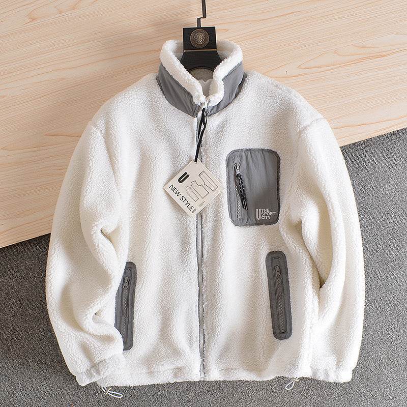 Fleece Autumn Winter Stand Collar Fleece Jacket - Mubimart