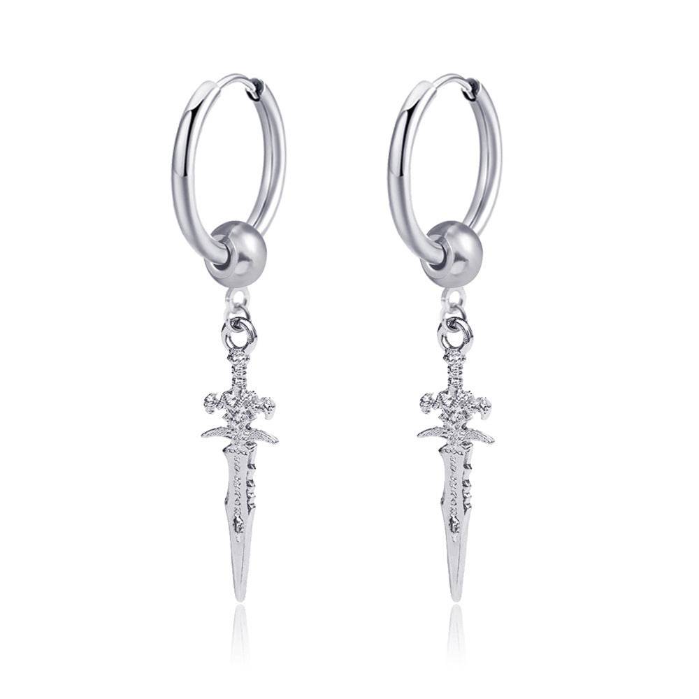 Mens Personalised Vintage Rattle Arrow Earrings - Mubimart