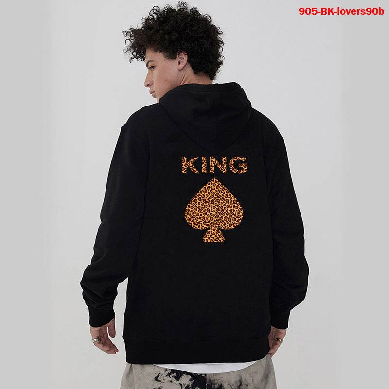 Women Hoodies King Queen Printed Sweatshirt Lovers - Mubimart