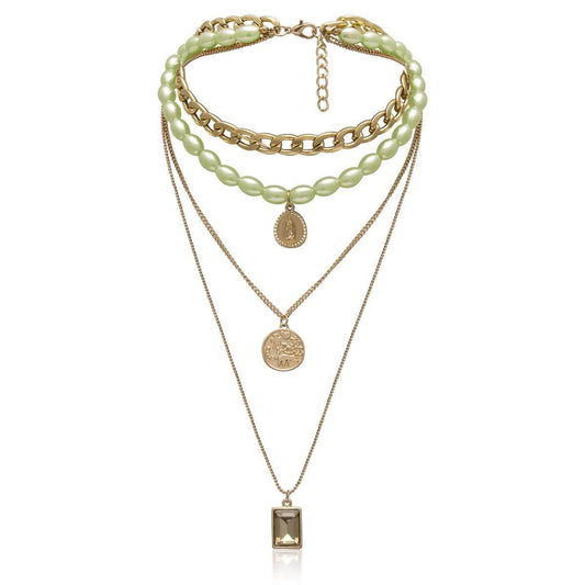 Retro Portrait Jewelry Necklace Women Sweater Chain - Mubimart