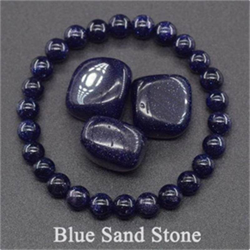 Natural Stone Elastic String Beaded Bracelet Jewelry Stone Tiger Eye Beaded Yoga Bracelets For Men Women - Mubimart