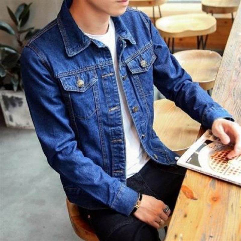 Denim Jacket Lovers Motorcycle Trendy Youth Denim Jacket - Mubimart