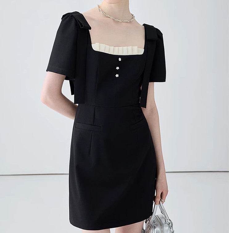 Black Camisole Dress Slimming Temperament - Mubimart