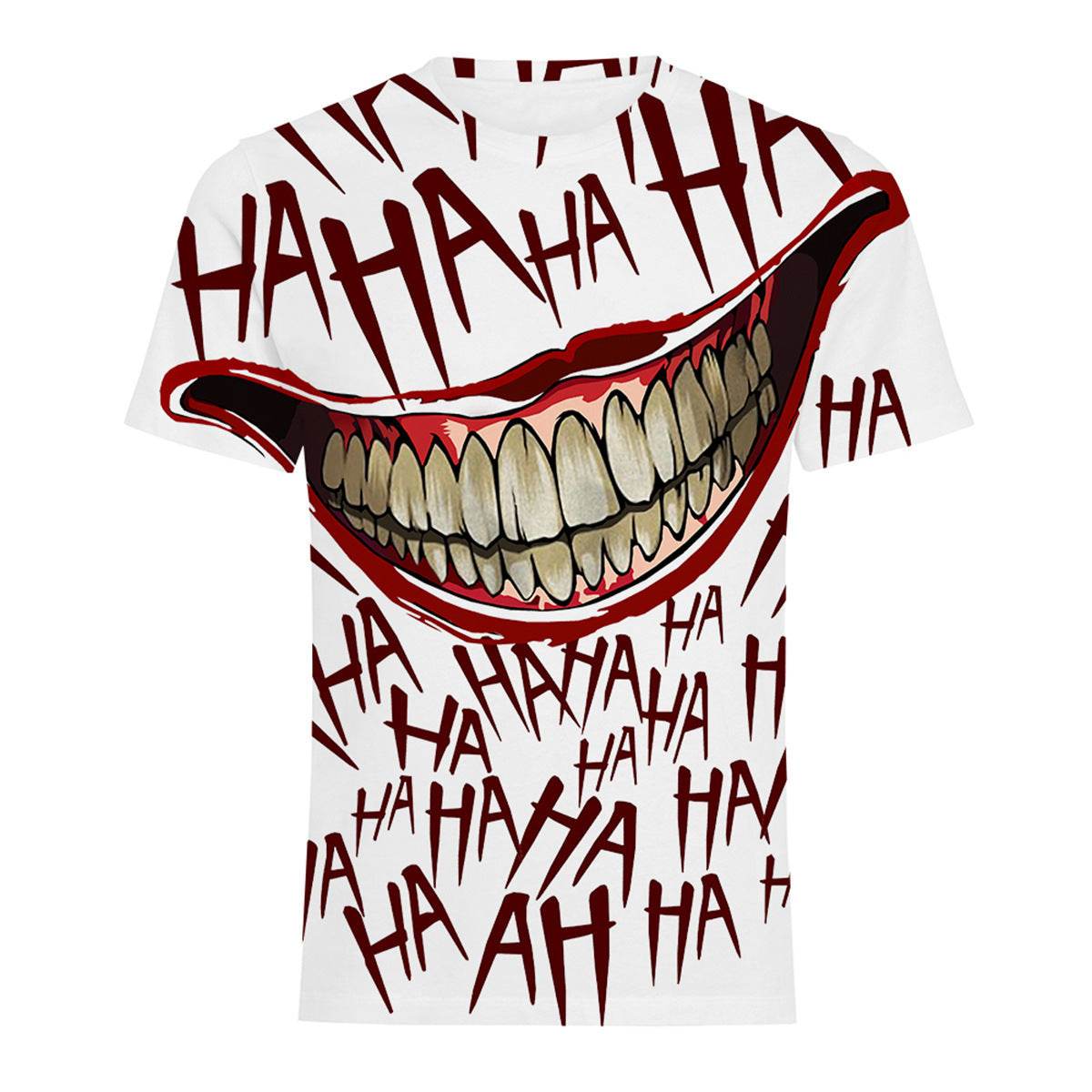 Mens Fashion Casual Digital Print Crew Neck T-shirt - Mubimart