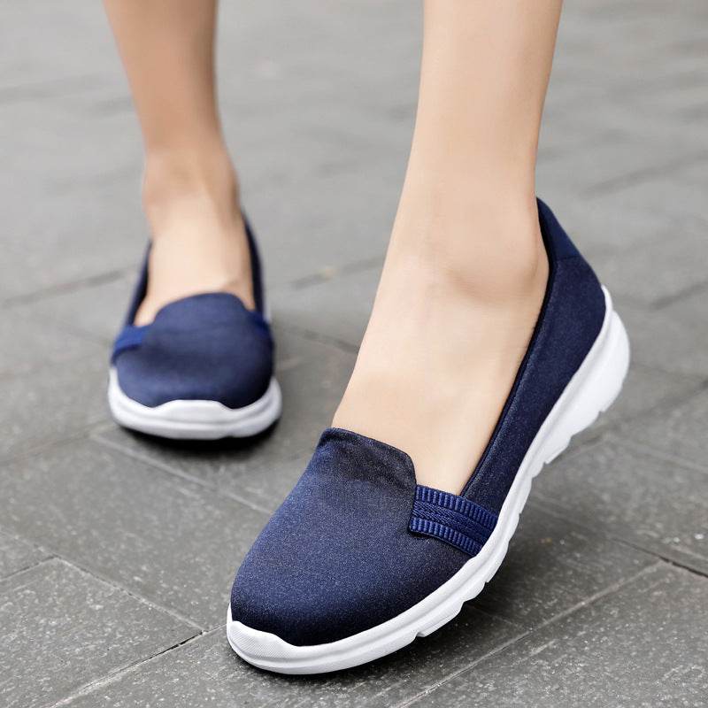 Soft Mesh Shoes Breathable Slip On Lazy Shoes Loafers Women - Mubimart