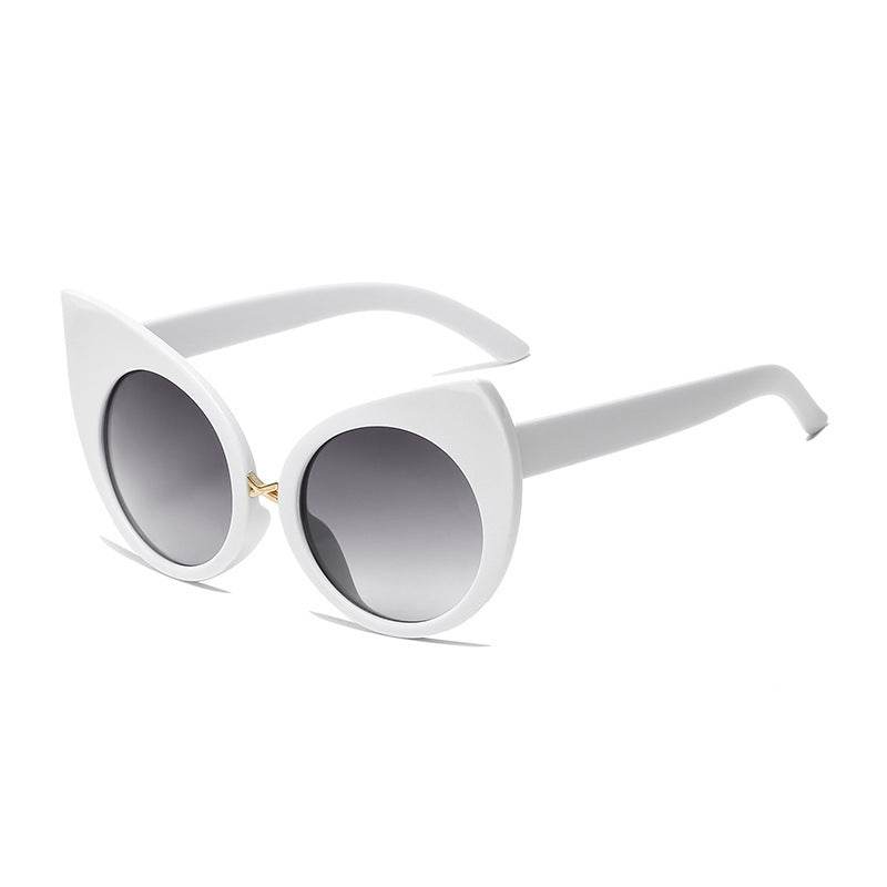 Women's Retro Cat Eye Sunglasses Large Rim Sunglasses - Mubimart