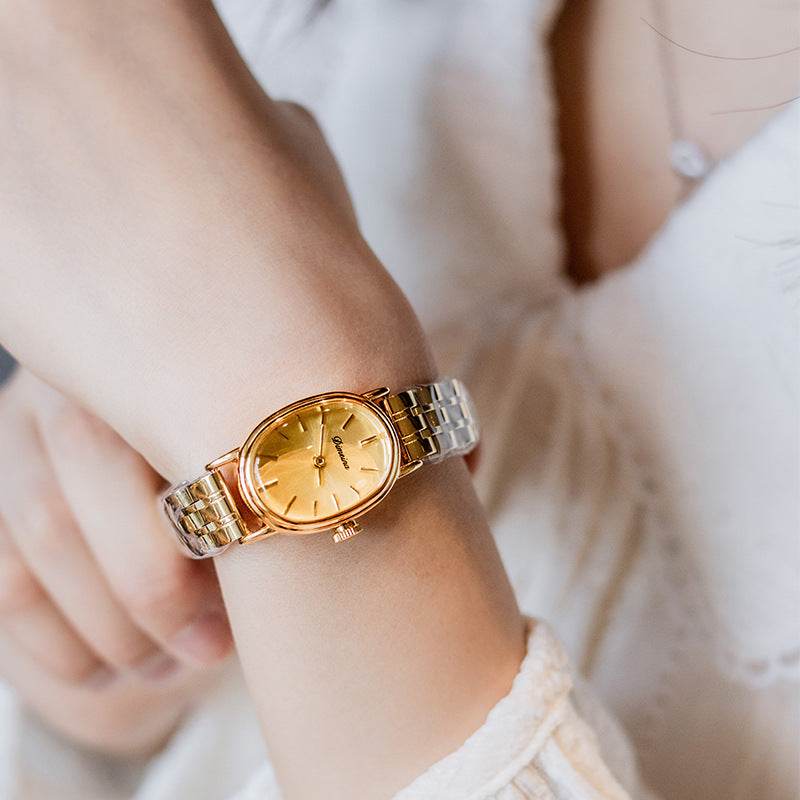 Oval Mid-ancient Steel Watch Women - Mubimart