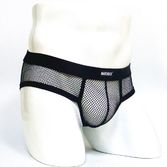 Men's Underwear Transparent Mesh Briefs Low Waist Convex Design Underwear Men - Mubimart