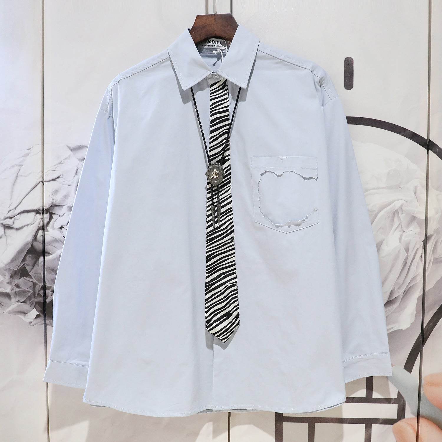 Loose Shirt Jacket Trend Hong Kong Style Japanese Tooling Jacket - Mubimart