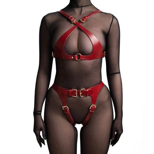 Ladies Fashion Skinny Leather Garter Belt - Mubimart