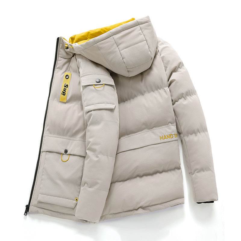 Men's Hooded Slim Fit Casual Down Cotton Padded Jacket - Mubimart