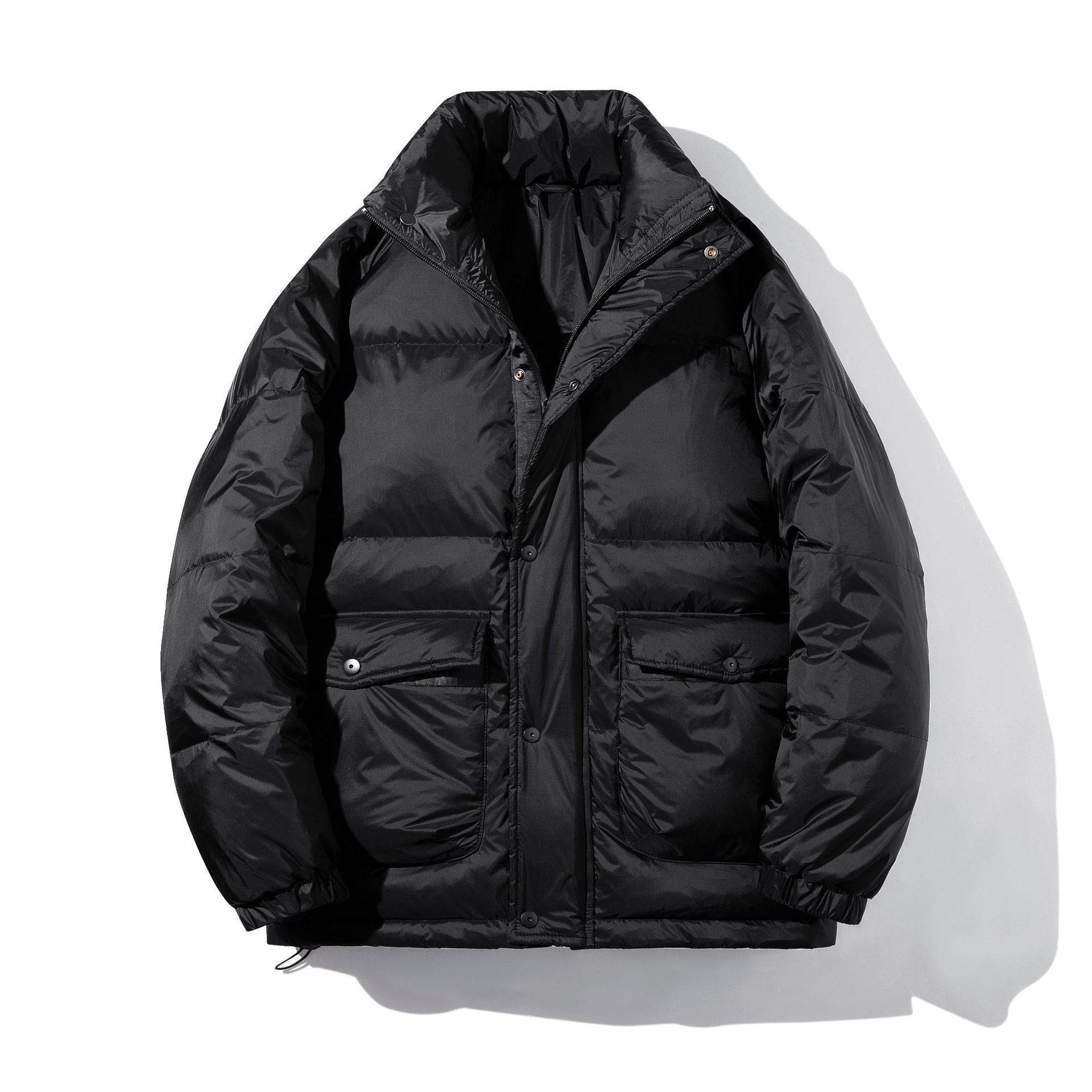 Large Size Winter White Duck Down Casual Padded Jacket - Mubimart