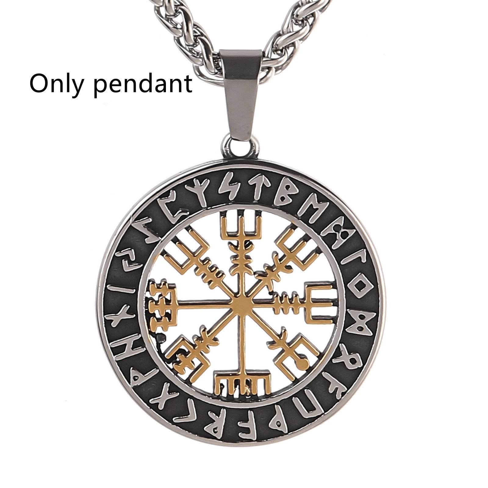 Lun Rune Pendant Necklace Men - Mubimart