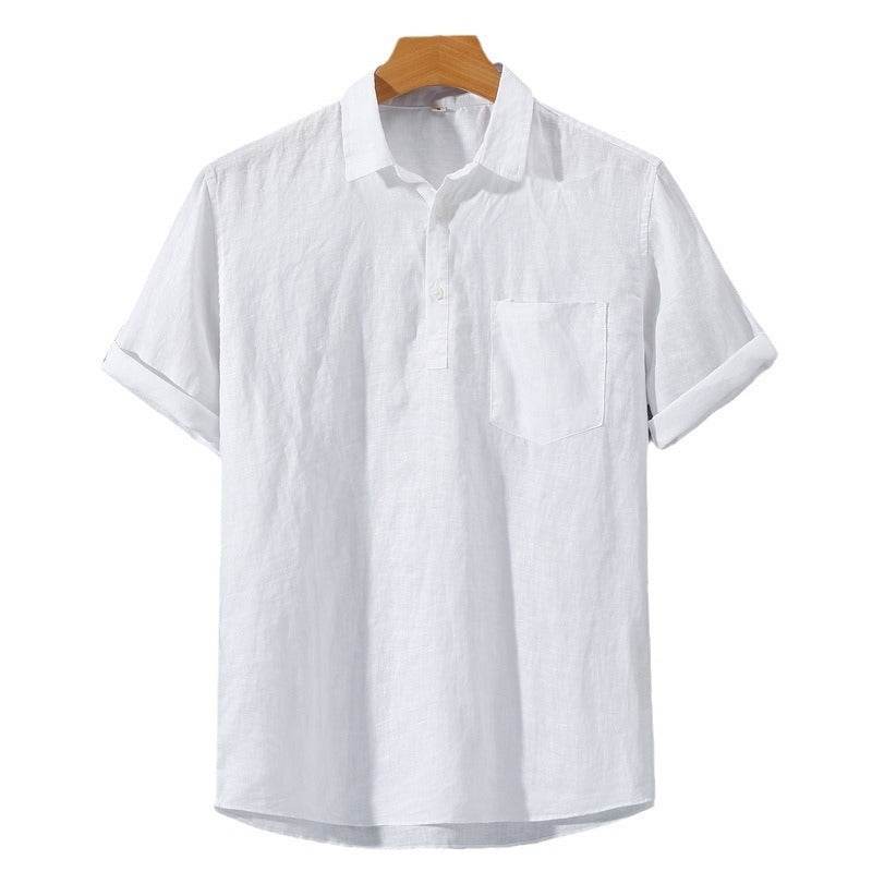 Pure Linen Casual Yarn-dyed Fabric Full Linen Shirt - Mubimart
