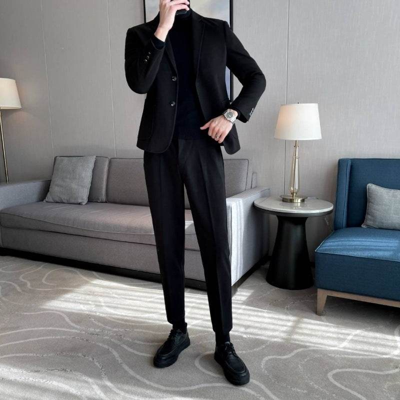 Lightly Mature Woolen Blazer Thick Woolen Coat Leisure Suit - Mubimart