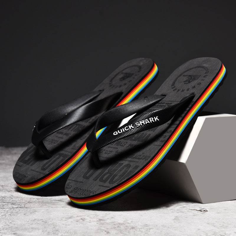 Flip Flops Men's Non-slip Flip-flop Beach Slippers - Mubimart
