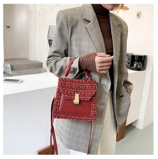 Messenger Bag Women Simple Casual Shoulder Bag - Mubimart