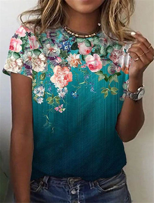 Printed Casual T-shirt For Women - Mubimart