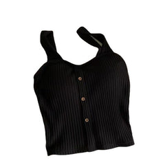 Button Camisole Short Top For Women - Mubimart -  