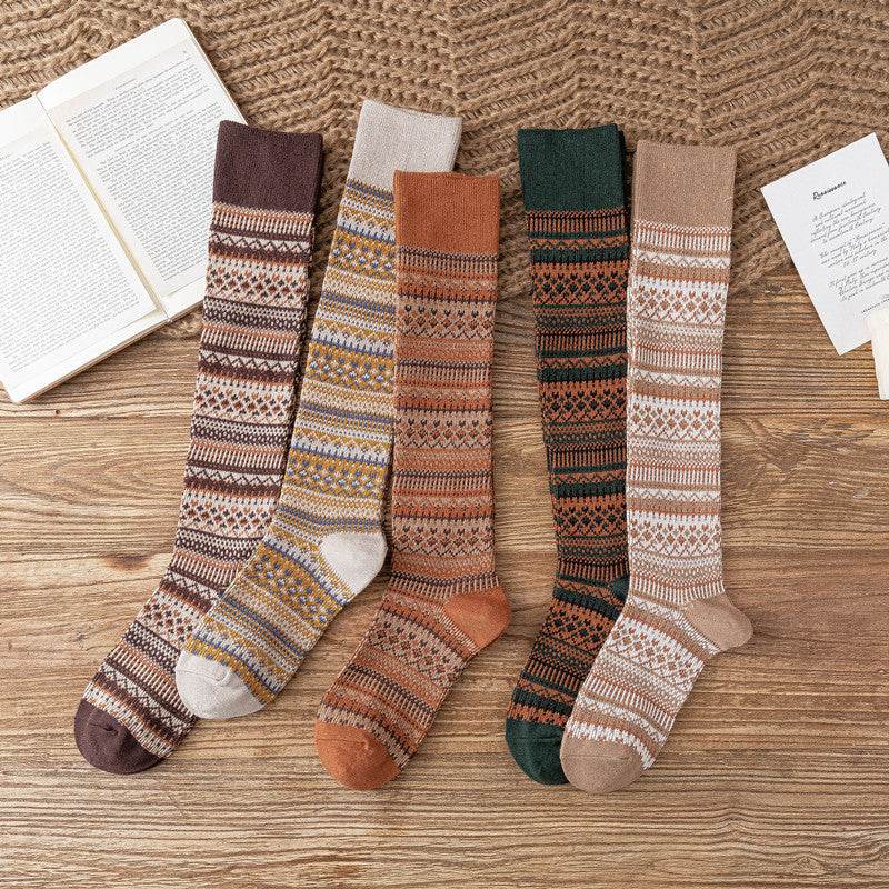 Calf Socks Children Slimming Stripes Knee Length Socks - Mubimart