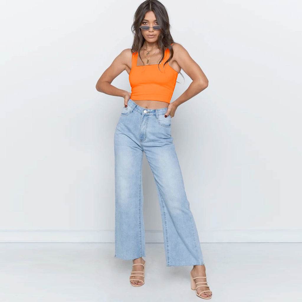 Summer New Fashion Women Crop Top Sexy Sleeveless Tank Tops T-shirt - Mubimart
