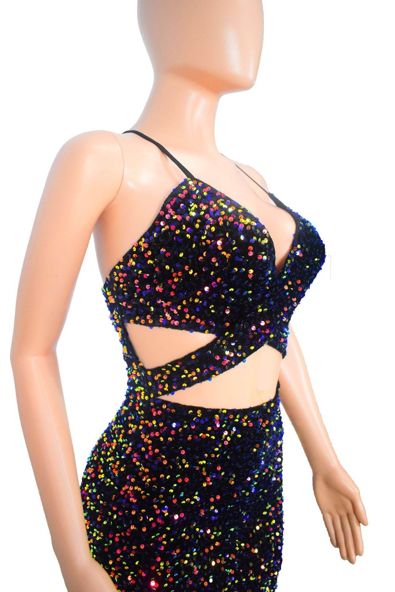 Women's Open-back Hollowed-out Sleeveless Prom Dress - Mubimart