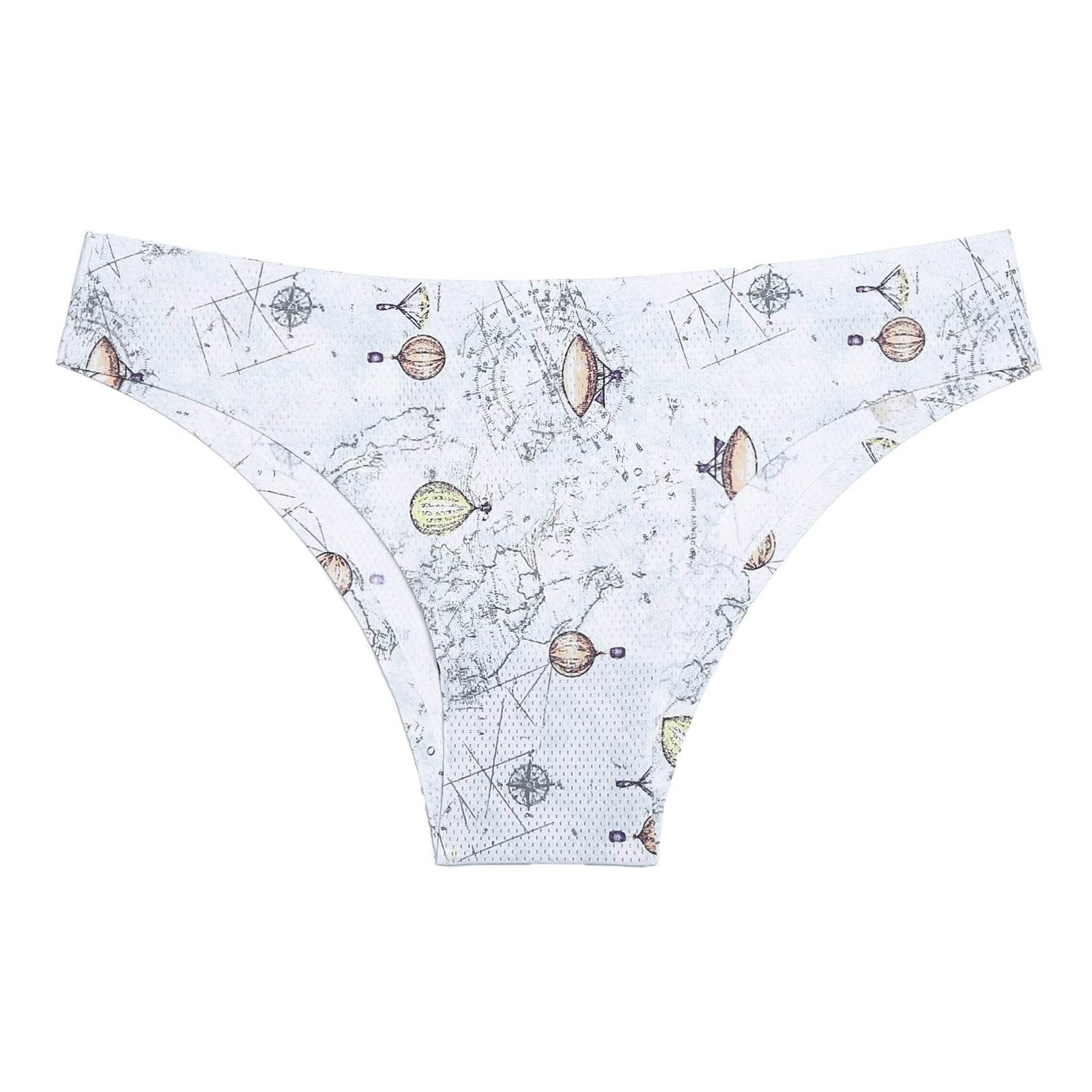 Breathable Printed Seamless Floral Briefs For Women - Mubimart