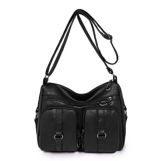 Solid Color PU Crossbody Bag For Women - Mubimart